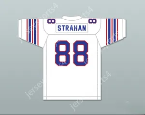 Anpassad Michael Strahan 88 Westbury High School Huskies White Football Jersey Top Stitched S-6XL