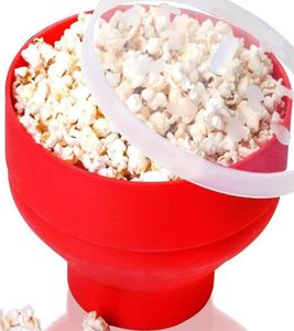 Miski silikonowe miski popcornu mikrofalowe piekarnik Złożony wiadra Kreatywny Wysoka temperatura odporna
