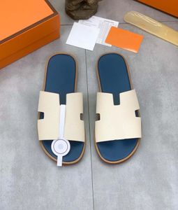 صيف الرجال البغال الصلفية المصمم صندل Izmir Flip Flop Leather Heritage Calfskin Sandals Summer Lazy Fashion Home Beach Slides Casual 38-45box