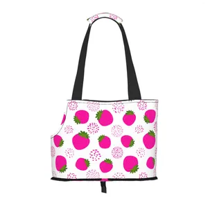 Shopping Bags Cute Strawberry Dog Purse Carrier With Pocket And Safety Tether Soft-Sided Small For Pet Outdoor Tote Bag