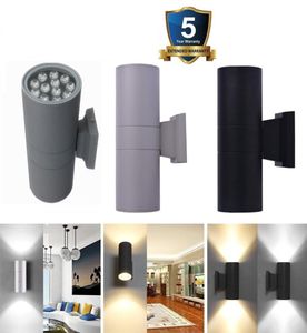 6W 12W 18W 24W Lâmpada de parede externa Única cabeça dupla iluminada para baixo da parede LED Luz decorativa Jardim moderno LED Decoração 5915302