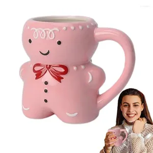 Mugs Christmas Cups Gingerbread Man Cartoon Cute Ceramic Cup Novelty 3d Holiday Party Supplies roligt