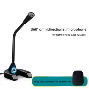 Microfones Gooseneck Microfone para computador de mesa de computadores Notebook de voz de microfones USB Universal Drive Reduction Reduction Live Karaoke Homes