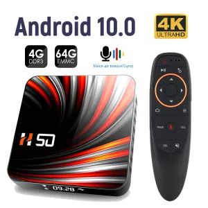 ボックスH50 RK3318スマートテレビボックスAndroid 10.0 4GB 32GB 64GB 4K H.265メディアプレーヤー3DビデオBluetooth TV Box Google Voice Smart TV Box