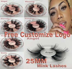 Super Long 25mm 3d 5d Mink Syashes Dramatic Real Mink Hair Lashes 25 mm Mada artesanal Maquiagem de olhos falsos maquiagem8723535