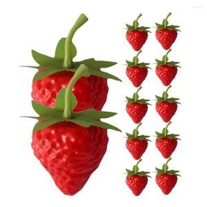 Party Decoration 10pcs Realistic Small Artificial Strawberry Pretend Play Fruit Decor Plastic Prop