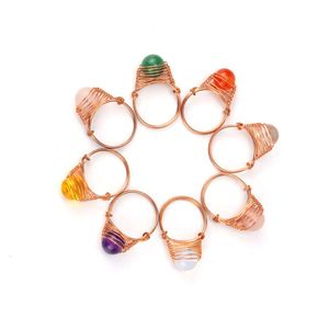 Hot Sale Jewelry Gift Colorido personalizado anel de miçanga de ágata vermelha para mulheres anéis de cristal coloridos bohemia jóias bijoux por atacado