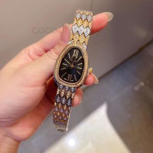 Women's B brand with logo Designer Serpenti Seduttori Wristwatch Watch Luxury Women Fashion Snake Head Diamond Dial Women's Belt Alloy Steel Band Small 5 SROR ALX8