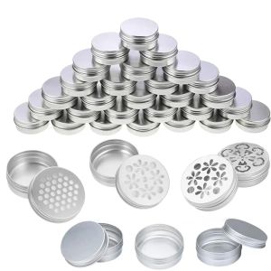 Şişeler 10pcs Boş 5G60G Yuvarlak Alüminyum Kalay Kavanozları Aromaterapi Kremleri için Vidalı Kapak Balsam Tırnak Mum Kozmetik Konteyner Çay kutuları