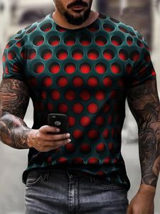 Herren T -Shirts Sommer Männer Optische Illusion 3D -Druck Grafik runder Hals -Hemd Hemd Casual Short Sleeve Tops Streetwear Modekleidung