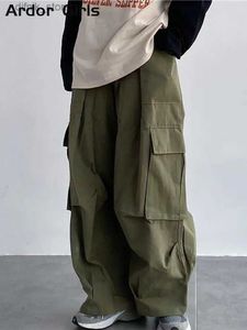 الجينز النسائي Y2K Strt Cargo Pants Women Harajuku كبيرة الحجم من الإناث الإناث بانت 2023 الخريف جيوب كبيرة على التوالي سراويل الساق على نطاق واسع Y240408