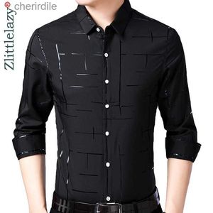 Camisas casuais masculinas 2022 Marca lazer grade de luxo de luxo de tamanho longo