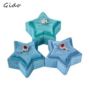 Velvet Jewelry Box Gift Box Container Wedding Star Ring Box Ring Case Earrings Holder For Jewelry Display Packaging 240314