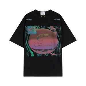 メンズTシャツ24SSキャビンプレンプTシャツ印刷抽象抽象抽象的なトップトップルーズカジュアルメンズレディースC.E Cav EMTPブラックTシャツJ240402