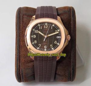 ZF TOP Wersja Aquanaut 5167R001 Brown Dial Cal324 Sc Automatyczne 5167 męskie zegarek Sapphire 18K Rose Gold Case Designer Spor7309741