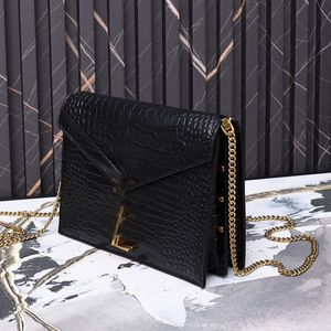 10a аллигатор роскошные дизайнерские сумочки высококачественные мешки с цепью сумки для плеча модные кошельки женский конверт вращающихся кнопок кошелька