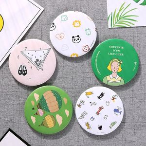 TSHOU770 Lady Portable MIni Makeup Mirror Cute Cartoon Pattern Compact Pocket Women Mini Cosmetic For 240408