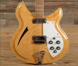 Custom Ric 12 Saiten 38112 V69 Maple Glo 1989 Semi Hollow Body Natural Electric Gitarre Yellow Dreieck Mop Griffbrett inlay Sand4931314