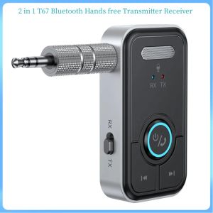 Players T67 Bluetooth Hands free Car Kit Receiver Adapter 3.5mm AUX Wireless 2in1 Transmitter MP3 Music Player Accessories