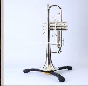 Новое прибытие 180 -х годов 37 BB Flat Silver Trumpet Silvered Musical Instruments Высокое качество с мундштуком7548946