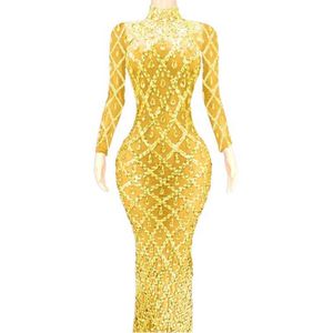 Vestido Wholesale Costumes Elegant Mesh Stones and Crystals Bridal Wedding Party Dress Club Prom Gown Womens Maxi Evening