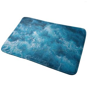 Mattor blå vågor ingångsdörr matta badmatta