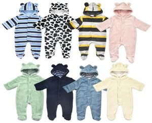 Jumpsuits Baby Winter Overalls Born Clothes Rompers Coral Fleece Double Layer Jumpsuit For Boys Girls Leggings Romper3981345