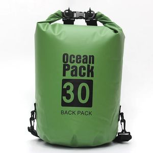 Saco seco à prova d'água de PVC 5L 10L 20L 30L Mergulho ao ar livre Armazenamento dobrável Man Women Women Beach Bag Rafting River Ocean Backpack- Para esportes aquáticos ao ar livre