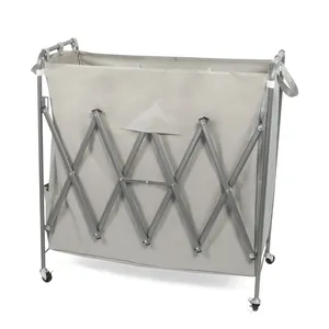 Tvättväskor Flash Salekarmas Produkt 3 Sektion Sorterare Collapsible Hamper Cart with Rolling Heavy Duty Casters Waterey