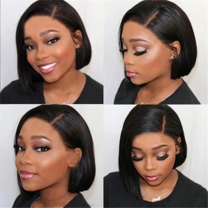 2024 Bone Straight Bob Wig Lace Front Human Hair Wigs For Women Short Bob Wig HD Lace Frontal Wig Glueless Wig Human Hair 180% - for short