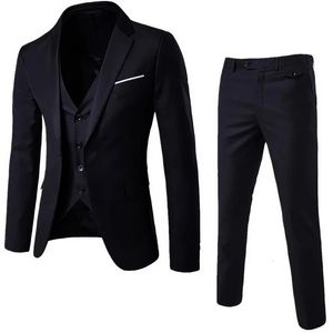 Jodimitty Men Blazer 3 pezzi Set di matrimoni autunnali Formali 2 abiti Eleganti Business Luxuria Pantaloni Full Covveri Classi