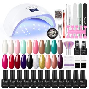 Vestidos Manicure Kit Gel Achaness Conjunto de lâmpada de unhas All for Manicure Tools semi -permanente Gel Ferramentas de Arte Profissional Kit de Ferramentas Profissionais