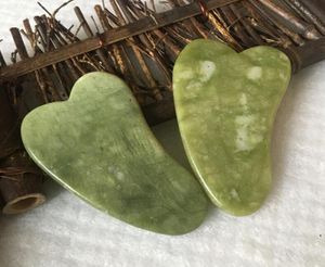 Natural Green Jade Guasha Gua SHA Board Massagegeräte für die Verschrottungstherapie Massage6429375