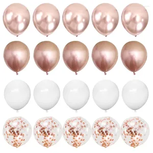 Parti Dekorasyonu 20 PCS 12inch Chrome Gül Altın Konfeti Lateks Balonlar Fongdrop Doğum Günü Düğün Bachelorette Yetişkin Yıldönümü