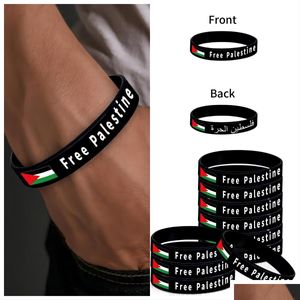 Identificação Palestina Pulseiras de bandeira Stand com Gaza Suporte DOM árabe para os palestinos Sile Bandbands Drop Drop Delivery Jewelr DHA1C