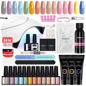 Dresses Manicure Set Poly Nail Gel with 36w/54w Uv Led Lamp Semi Permanent Gel Nail Polish Set All for Nails Salon Nail Art Tools Set