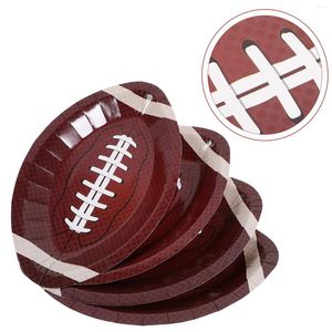 Disposable Dinnerware 20 Pcs Rugby Party Tableware The Gift Trays Football Plate Serving Paper Plates Supplies Child For