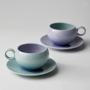 Tassen Premium Sense Coffee Tasse Untertasse Set Keramik Nachmittag Tee Ei gehobene exquisite Lattekunst