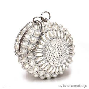 Abendtaschen Perlen Diamanten Frauen Day Clutches rhnestones Perlen Abendbeutel kreisförmige Ketten -Schulterhandtaschen für Party Geldbörse