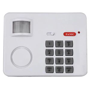 Kits Wireless Motion Sensor Alarm With Security Keypad PIR Home Garage Shed Caravan White