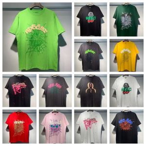 sp5der tシャツメンズレディースデザイナーtシャツブラックピンクの白い赤い緑のトップマンファッションカジュアルシャツスパイダーショーツスリーブ服編