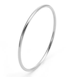 Minimalist Titanium Steel 3mm Circle Inner Diameter 70mm Coil Bangle Anti-Fade Ladies' Bracelet