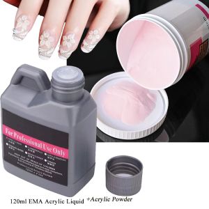 Płyny 2PC/partia 120 ml EMA Polimer akrylowy płyn Pink Paznokcie paznokci/zanurz/rzeźb akrylowy proszek do paznokci przedłużony proszek