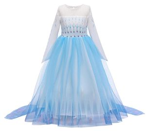 Frozen Princess Girls Dresses Ice Fantasy Cosplay Anna Elsa Mesh Casual Summer Party Dress Snow Queen Festival Performance Costume4123807