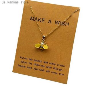 Pendant Necklaces Bee Necklace Cute New Fashion Girl Women Necklace Golden Silver Color Lovely Pendant Neck Jewelry Dropshipping240408