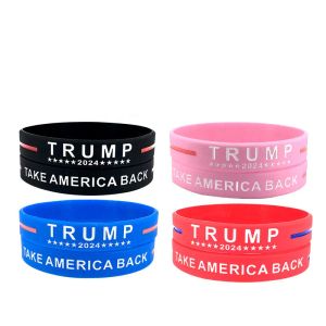 Party Favor TAKE AMERICA BACK Silicone Wristband Red Blue Rubber Power Men Bracelet Fashion Jewelry Trump Support Band Gift LL