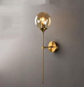 Nowoczesne e14 szklana lampa ścienna złota lampa światła LED do wystroju domu sypialnia lustro łazienki lustro nordyckie indoor Luminaire9499274