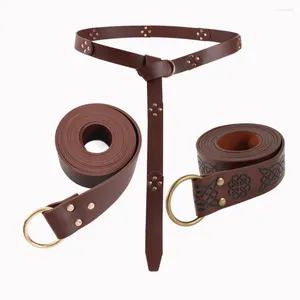 Gürtel uyee Vintage mittelalterliche Gürtel für Frauen Männer PU Leder Retro Punk Taille Renaissance Knight Warrior Cosplay Kostümzubehör Accessoire