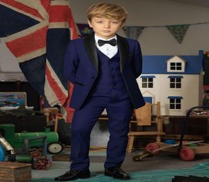 Navy Blue Boys Tuxedo Boys Dinner Suits Custom Made Tuxedo for Kids Tuxedo Formal Occasion Suits For Little Men JacketPantsVest3651813