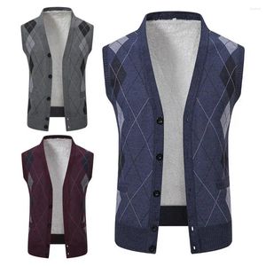 Giubbotti da uomo 1pc uomini gilet business stampa rombo stampa a pezzi a pezzi a pezzi a forma di lavoro a forma di elastico elastico inverno autunno elegante